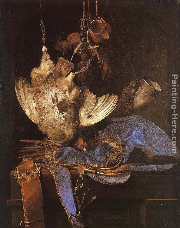 Still Life with Hunting Equipment painting - Willem van Aelst Still Life with Hunting Equipment art painting